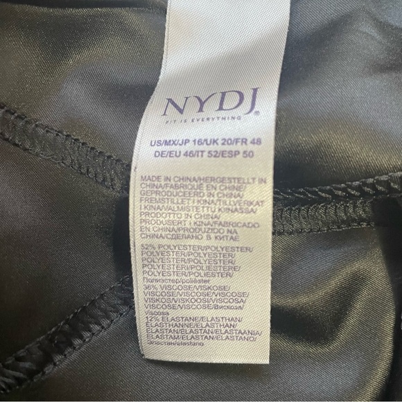 NYDJ Pull On Straight Leg Knit Pants Gray Leopard Print Soft & Stretchy Size 16 - Picture 11 of 14